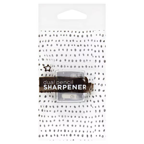 Superdrug dual pencil sharpener (British brand)