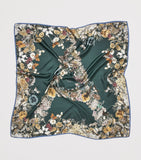 Aspinal of London silk floral monogram scarf 90x90cm (British brand)