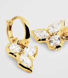 Jade Trau Poppy huggie earrings in yellow gold with diamonds, imported from the UK