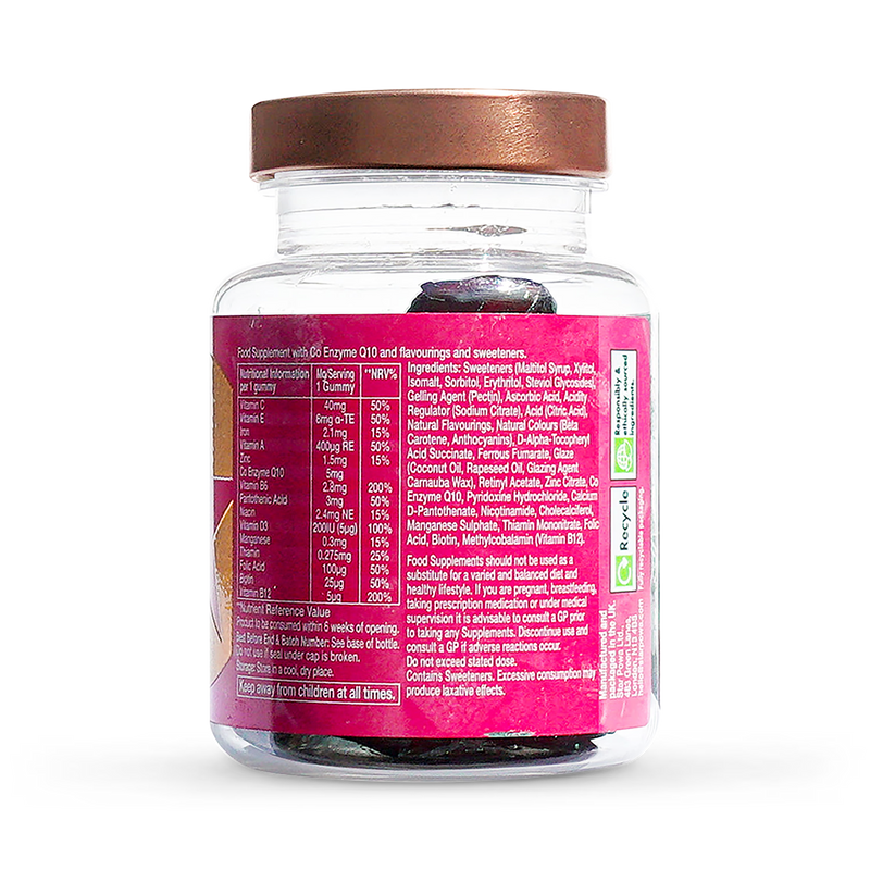 Starpowa Energy Multivitamin Gummies Raspberry Cranberry 30 count, imported from the UK