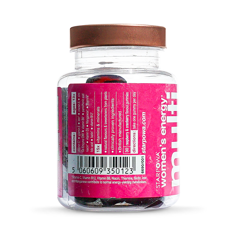 Starpowa Energy Multivitamin Gummies Raspberry Cranberry 30 count, imported from the UK