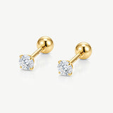 Superdrug MUCHV 3mm Cubic Zirconia Stud Earrings in 18k Gold or Silver- Buy online at McGrocer
