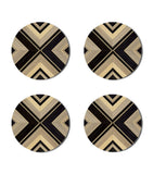 Hestia set of 4 Geometrique round coasters, UK version
