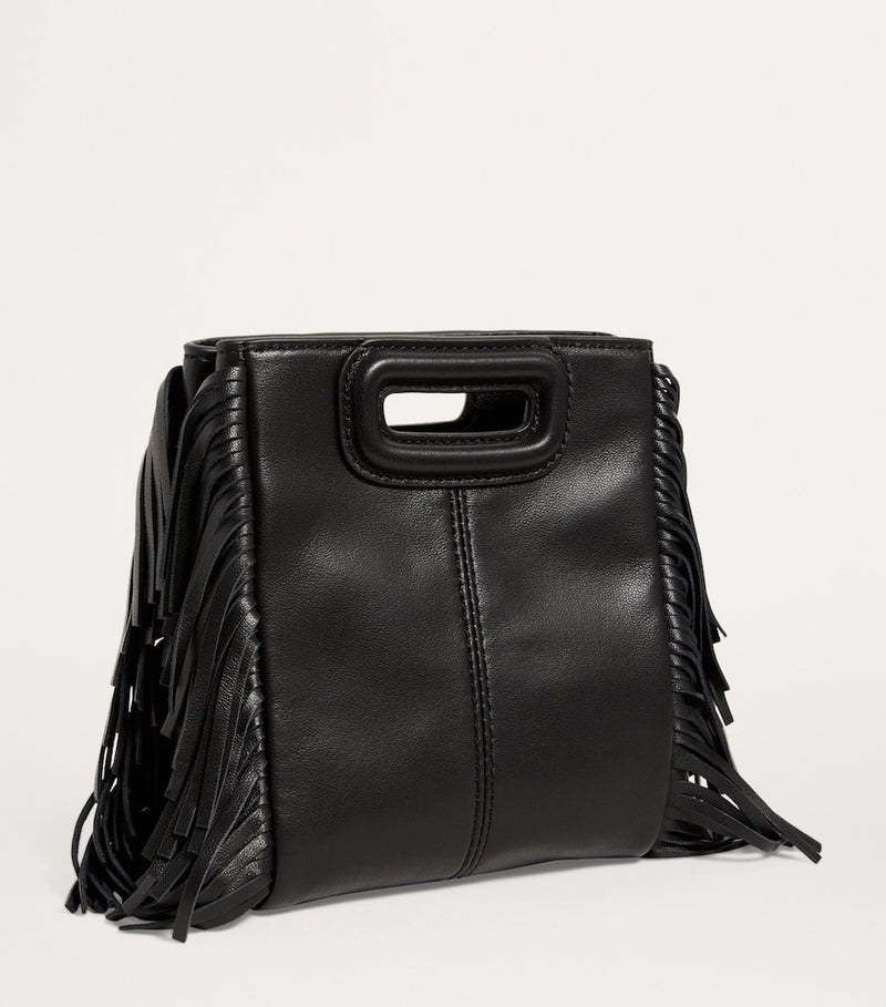 Maje mini leather 'M' top-handle bag (British brand)