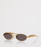 Bottega Veneta Oval Sardine Sunglasses, imported from the UK