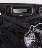 Maje mini leather cross-body bag with fringed trims - British product