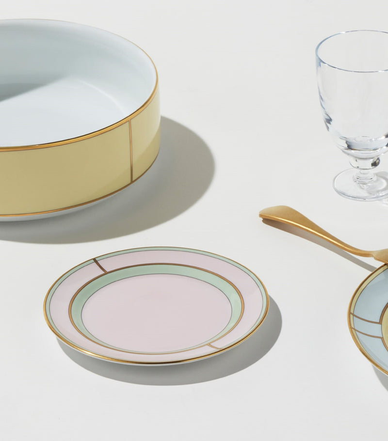 GINORI 1735 bread plate Colonna Diva Rosa 17cm, UK version