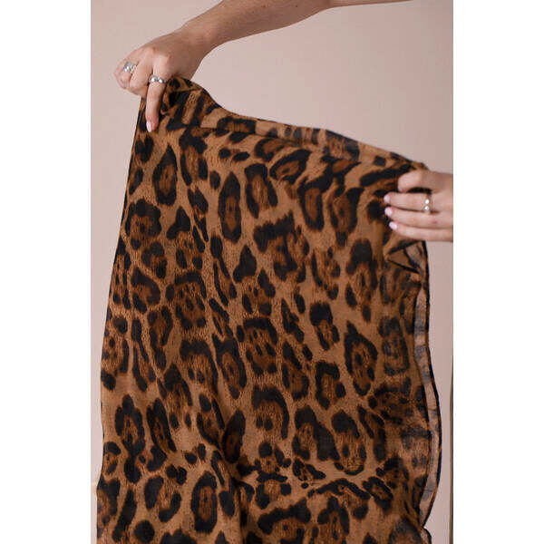 SVNX scarf brown leopard 180x28cm, UK version