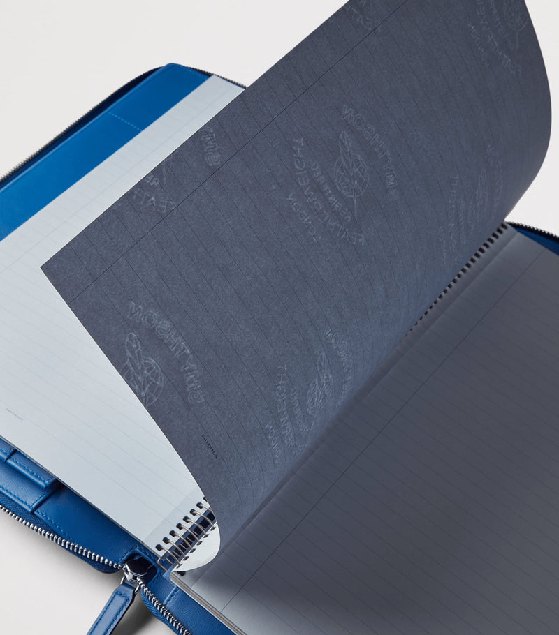 Smythson calfskin Panama A5 folder and notebook set (British brand)