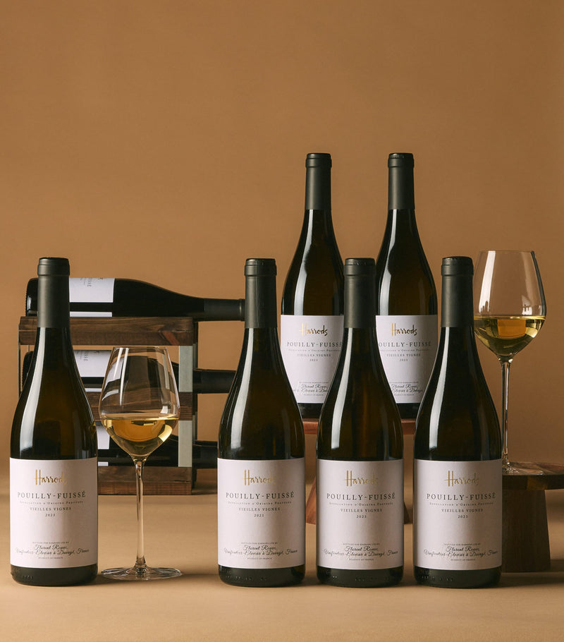 Harrods Pouilly-Fuissé Chardonnay wine 2023 case of 12 bottles, UK version