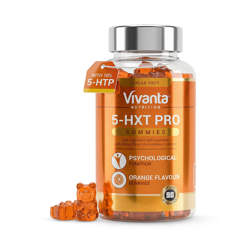 5HXT 5-HTP gummies 200mg 90 count, imported from the UK