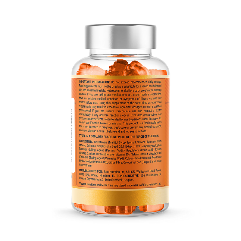 5HXT 5-HTP gummies 200mg 90 count, imported from the UK