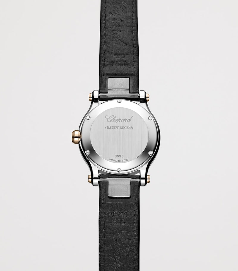 Chopard Happy Sport stainless steel rose gold diamond watch 30mm (British brand)