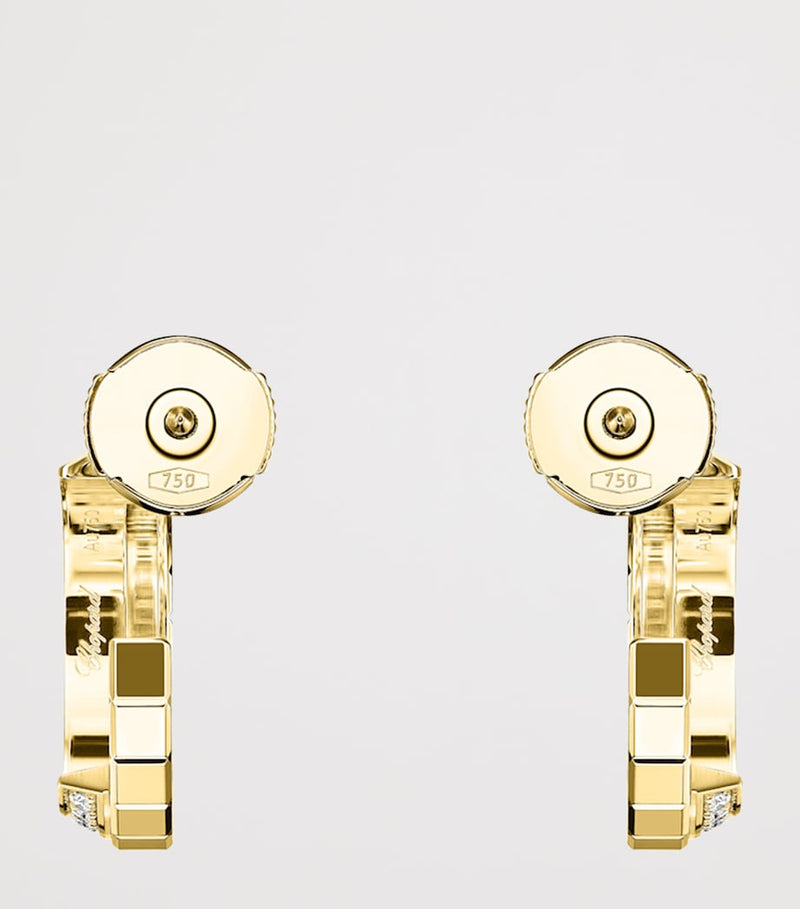 Chopard yellow gold diamond Ice Cube hoop earrings, imported from the UK