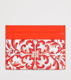 Dolce&Gabbana Majolica card holder in calfskin leather, imported from the UK