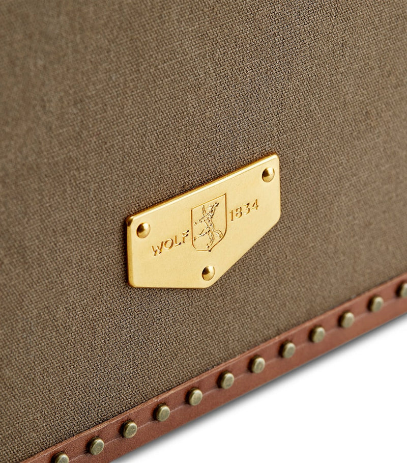 WOLF vegan leather trunk jewellery box with compartments (British brand)