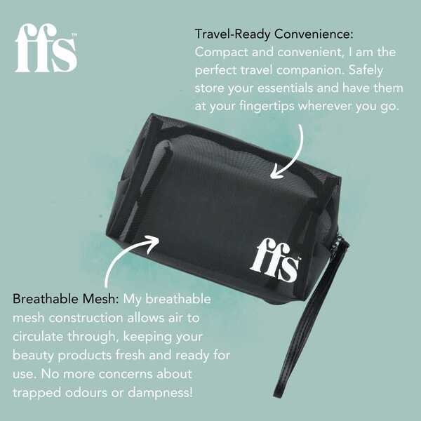 FFS Beauty Breathable Mesh Cosmetic Bag - British product