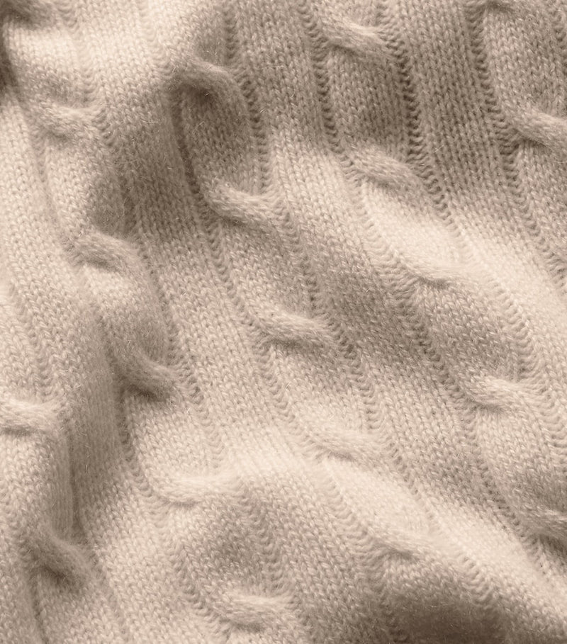 Ralph Lauren cashmere cable-knit throw 60cm x 60cm, imported from the UK