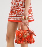 Dolce Gabbana raffia-leather embellished top-handle bag (British brand)