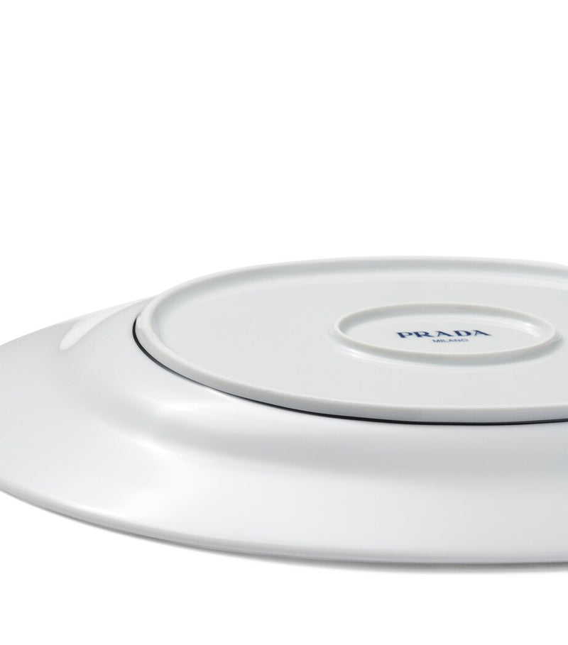 Prada medium Vienna serving plate with geometric print, 34cm diameter, imported from the UK
