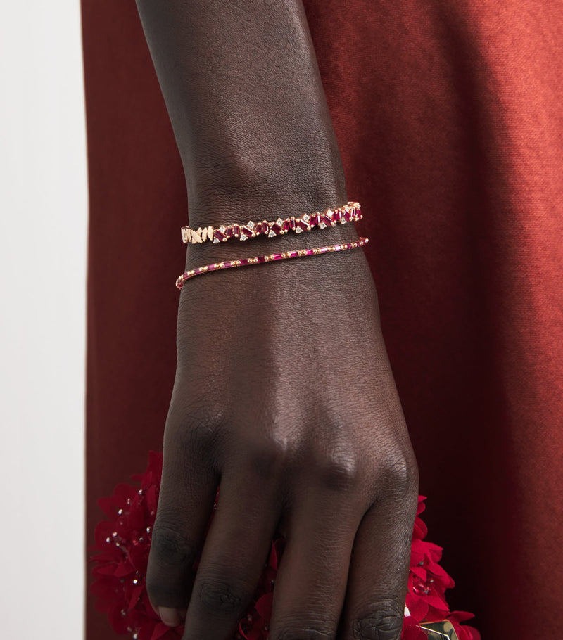 Suzanne Kalan rose gold ruby tennis bracelet, UK version