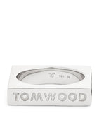Tom Wood sterling silver square ring - British product