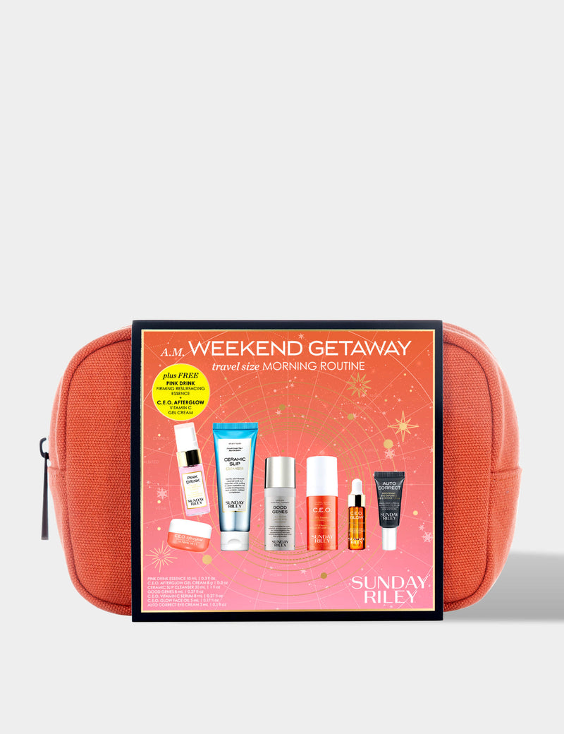 Sunday Riley travel size morning routine set, imported from the UK