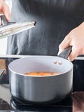 MasterClass Grey Ceramic Coated Saucepan 20cm, imported from the UK