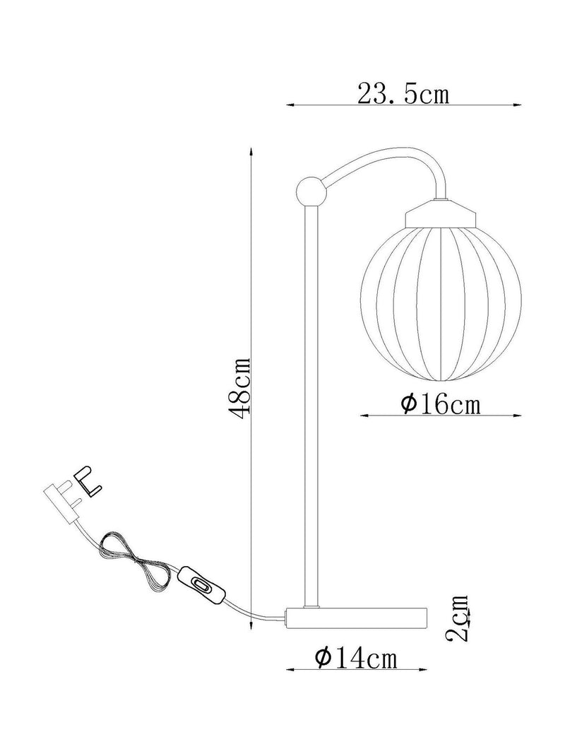 Brass Bourton desk lamp 48cm height, imported from the UK