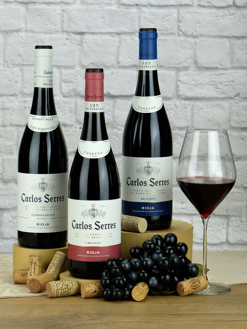 Le Bon Vin trio of Spanish Rioja wines tempranillo crianza reserva 3x750ml, UK version