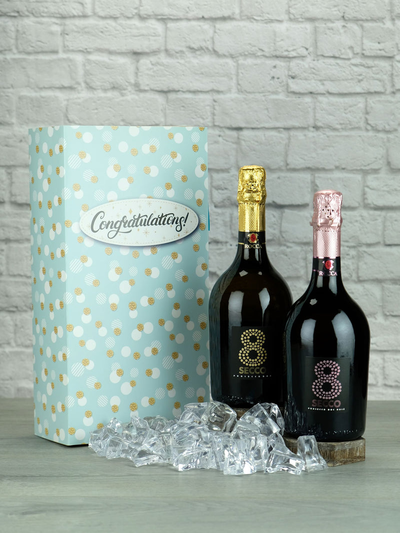 Le Bon Vin Prosecco Vintage 8 Secco gift box 2x 750ml, UK version