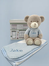 Next Babyblooms Personalised Frankie 100% Cotton Hooded Baby Towel with Bear 75cm x 75cm- Buy online at McGrocer