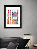 East End Prints black champagne illustration art print - British product