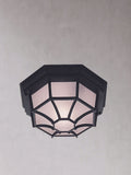Searchlight Black Delaware outdoor flush ceiling light - British product