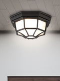 Searchlight Black Delaware outdoor flush ceiling light - British product