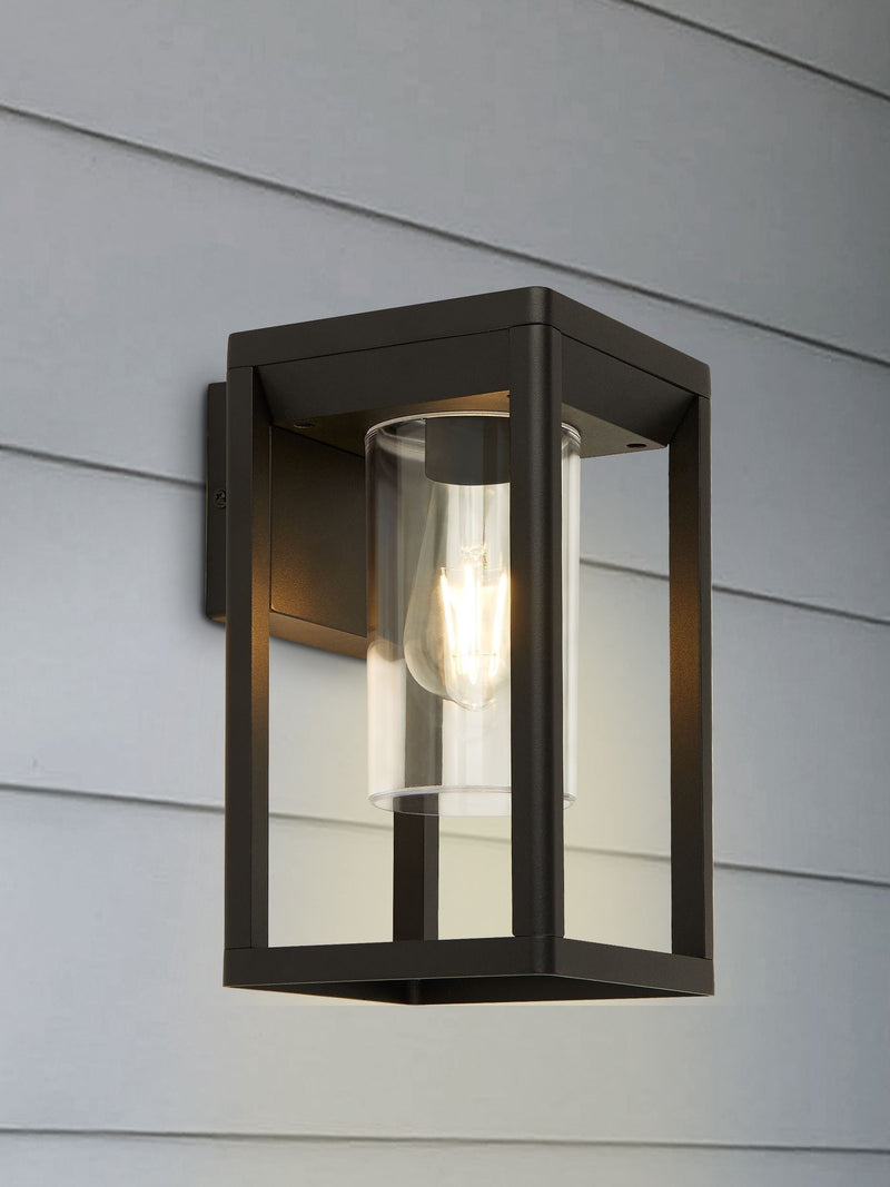 Searchlight Oklahoma outdoor bracket light black aluminium, UK version