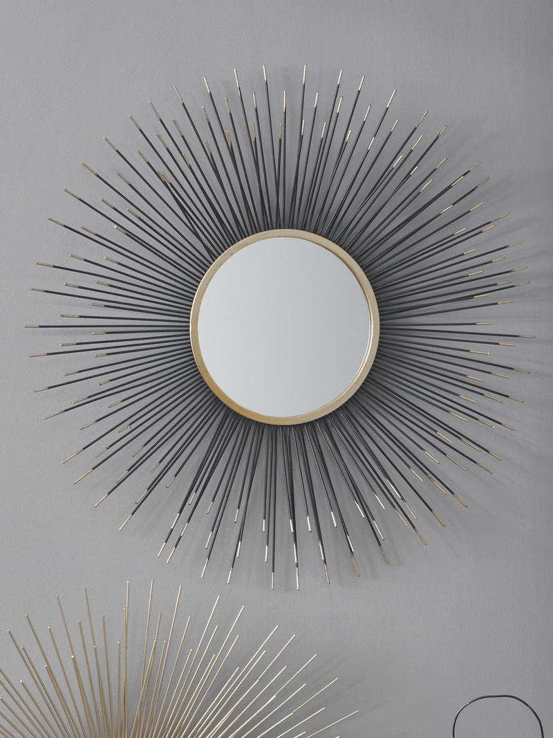 Pacific Black Starburst Round wall mirror 80.5cm, imported from the UK