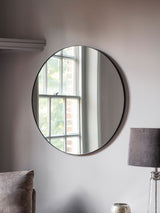 Next Gallery Home Black Drew Round Wall Mirror 80cm- Buy online at McGrocer