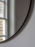 Gallery Home black round mirror 80cm, UK version