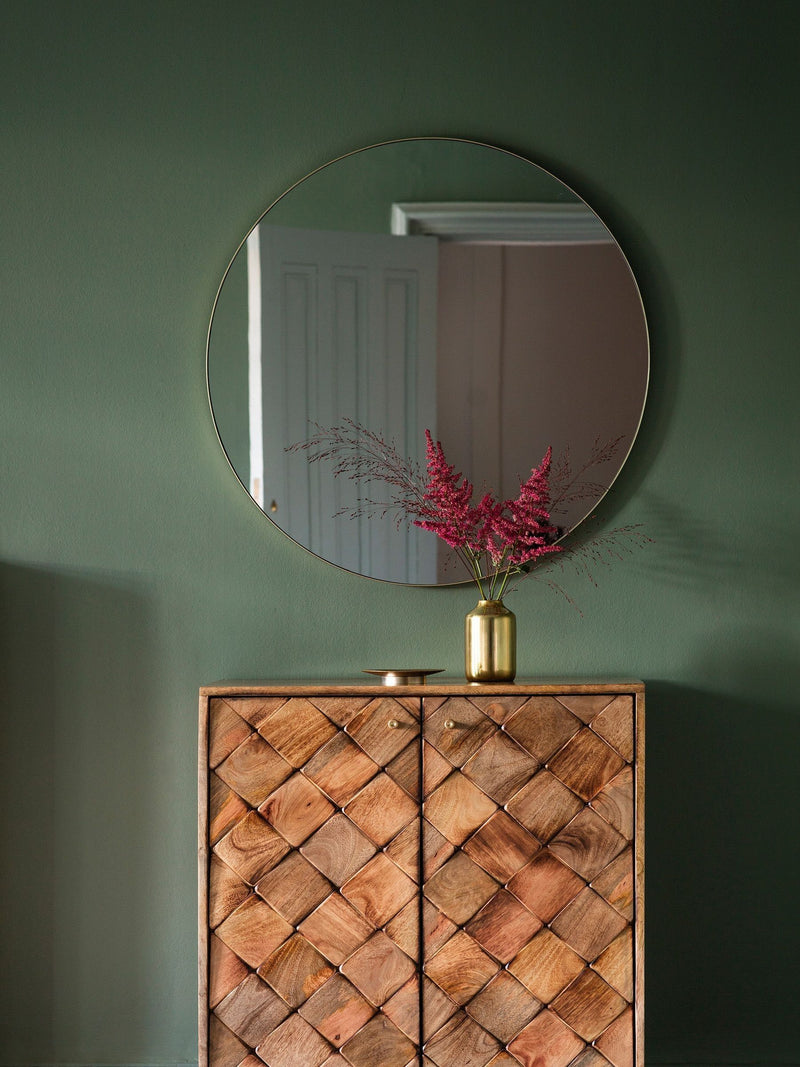 Gallery Home gold Drew round mirror 80cm, UK version