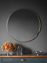 Next Gallery Home Gold Leon Round Wall Mirror 80cm- Buy online at McGrocer