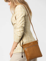 Next Conkca Dark Tan Yayoi Leather Cross-Body Bag- Buy online at McGrocer