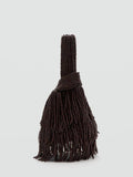 Mango brown fringe handbag, cotton-linen blend - British product