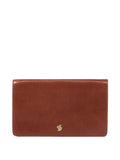 Conkca Cherish leather clutch bag conker brown (British brand)