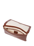 Conkca Cherish leather clutch bag conker brown (British brand)