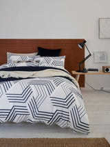 Next Blue/Grey Geo Reversible Duvet Cover and Pillowcase Set 2 Pack- Buy online at McGrocer