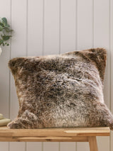 Next Laura Ashley Brown Chocolate Hexham Faux Fur Cushion- Buy online at McGrocer