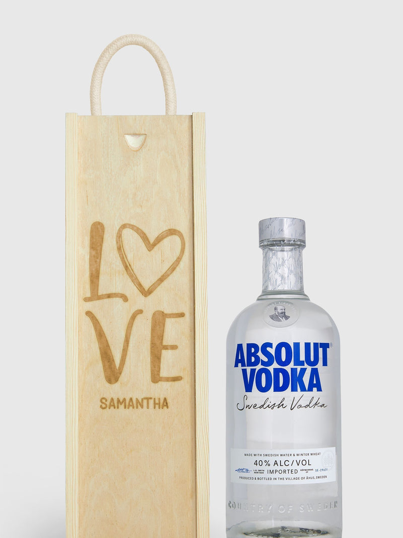 Absolut Vodka Personalised with Love Gift Box, imported from the UK