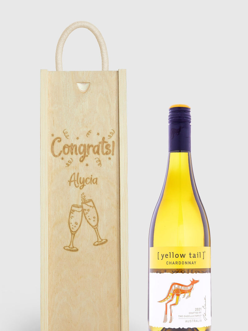 Gifted Drinks personalised congratulations gift box with white wine, UK version