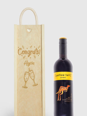 Gifted Drinks Personalised Congratulations Red Wine Gift Box